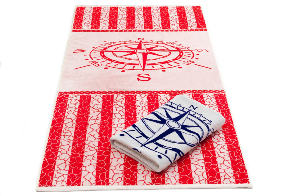 100% cotton beach towel red neptune