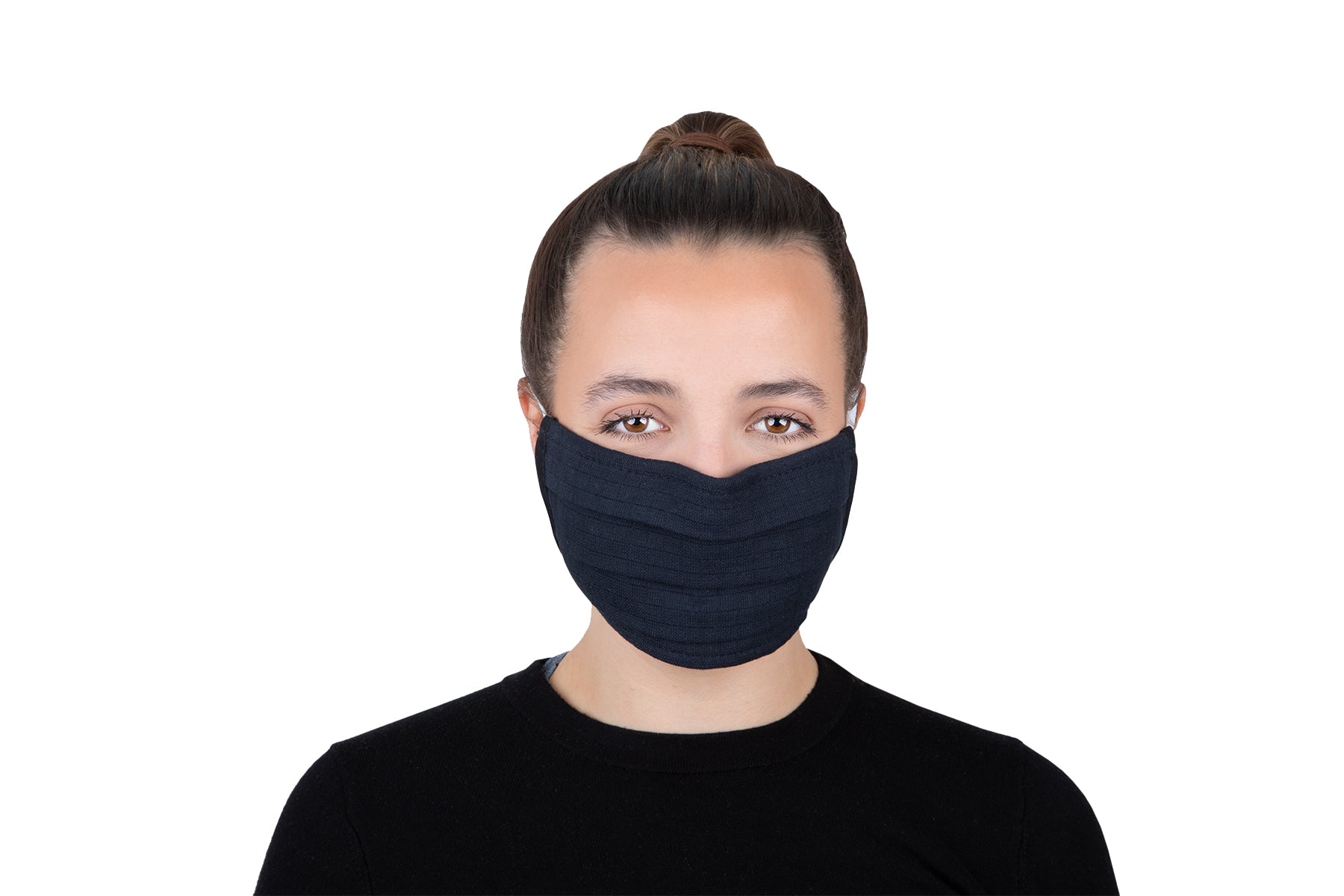 Black cotton face covering 