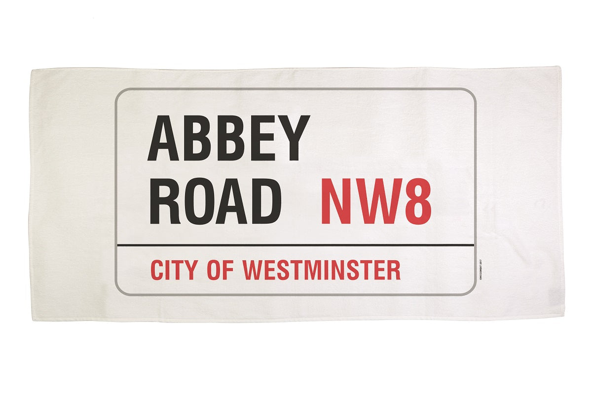 Cotton towelling london Abbey Road street sign bath towel