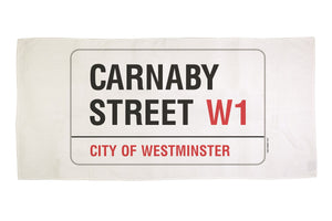 Cotton towelling london carnaby street sign bath towel