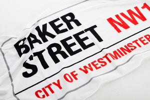 Cotton towelling london baker street sign beach towel