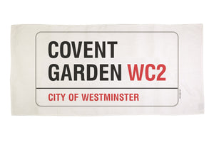 Cotton towelling london covent garden sign bath towel