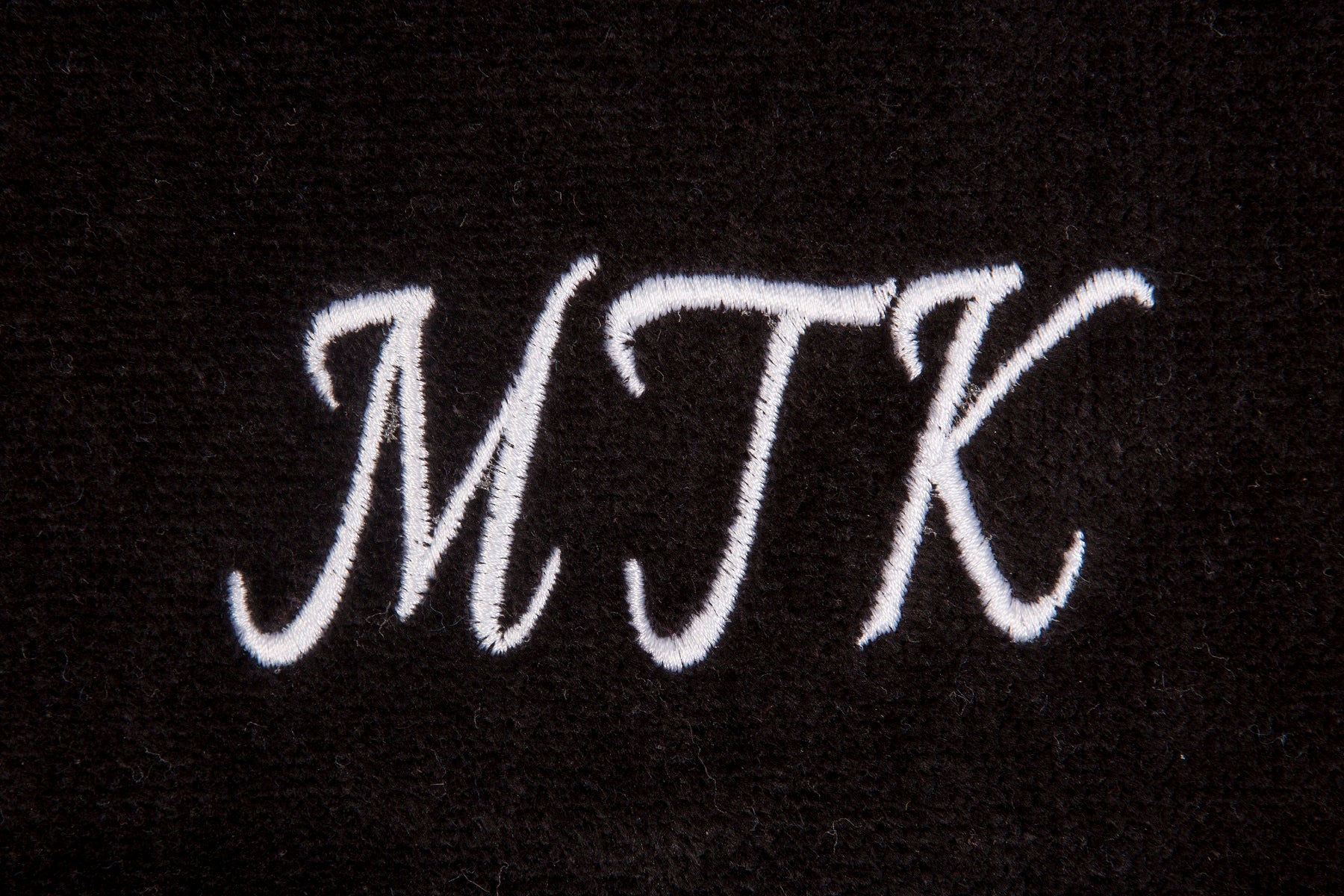 Personalised golf towel 100% black cotton velour with carabiner and grommet