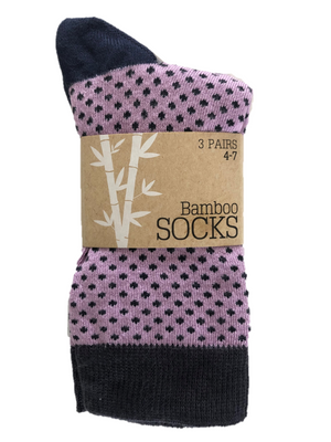 Ladies supersoft bamboo socks tri pack