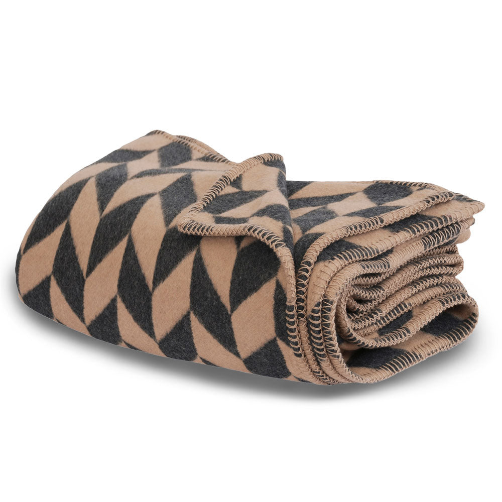recycled cotton blanket throw brown