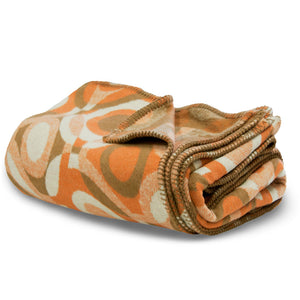recycled cotton blanket throw orange